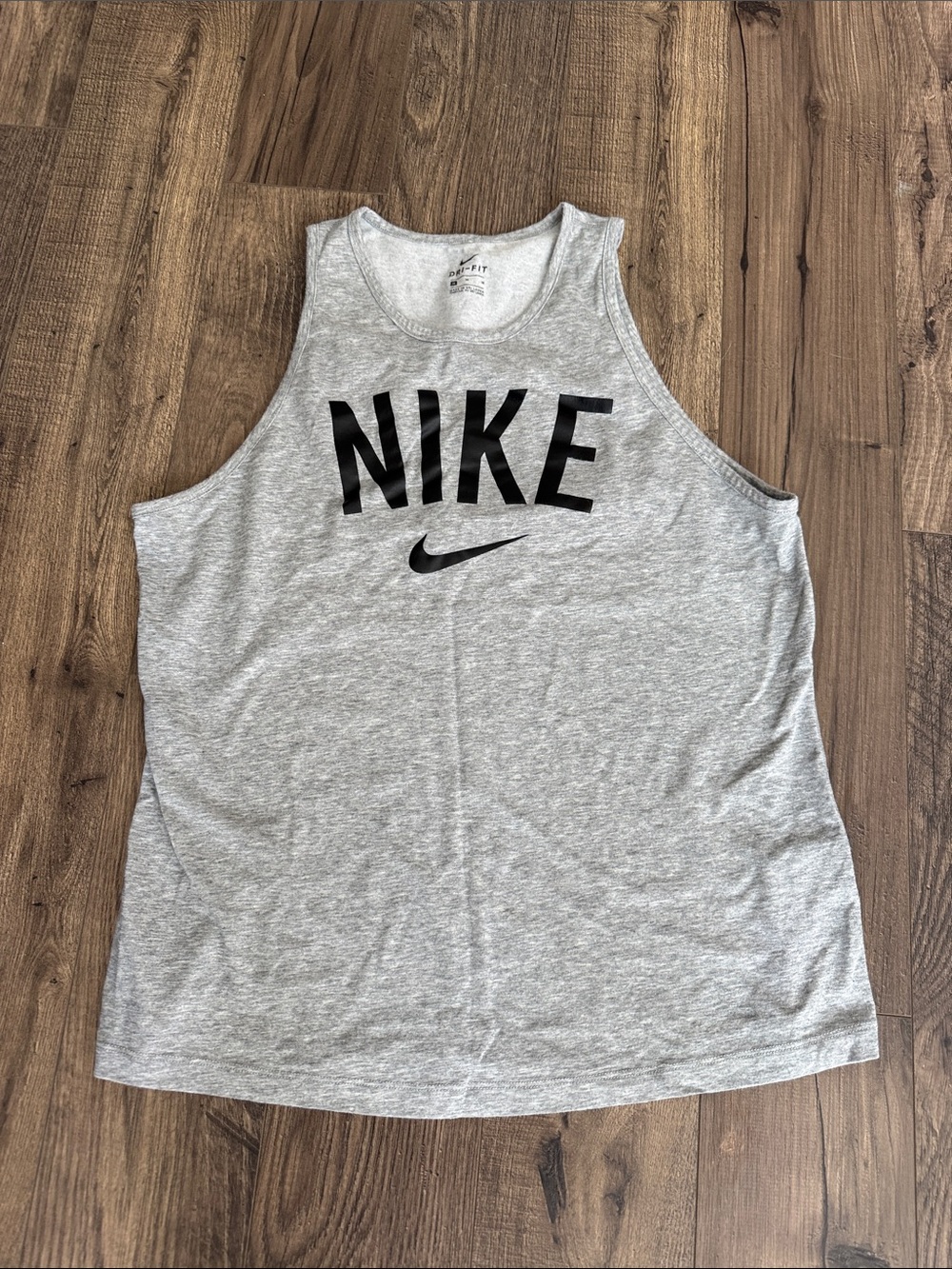 Nike Women's Light Gray Tank with Black Logo